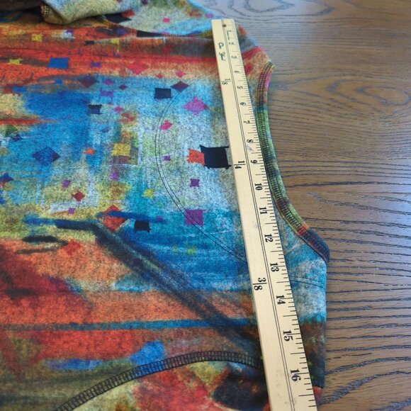 Ali Miles Multicolor Tunic Women’s size L Brushed Abstract Art Print Long Sleeve - Picture 8 of 11